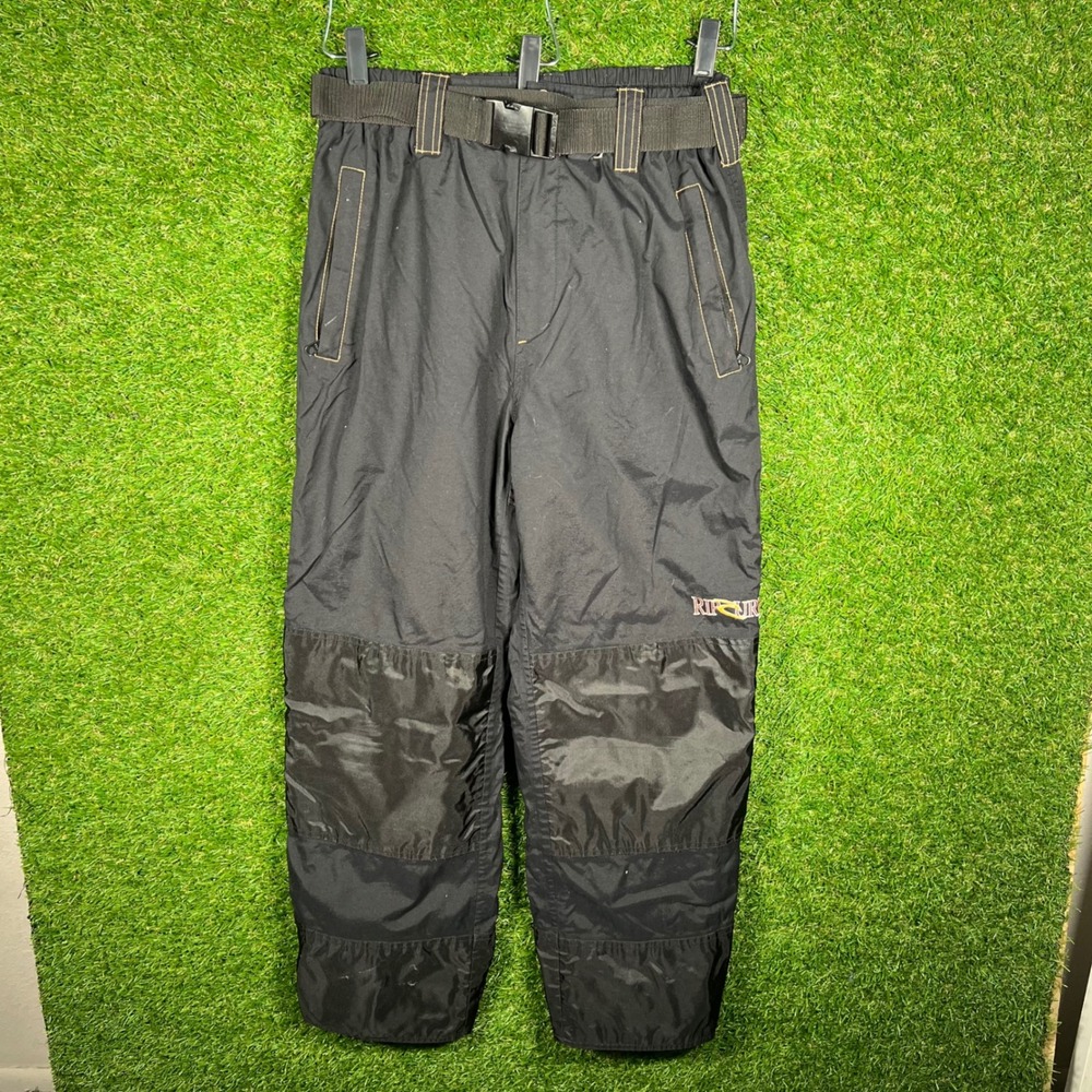 Rip Curl Attitude High Snow Pants Mens Medium Black Waterproof Ski Snowboard 90s